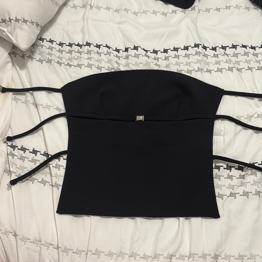 Zara Black Sleeveless Bustier Tank Top